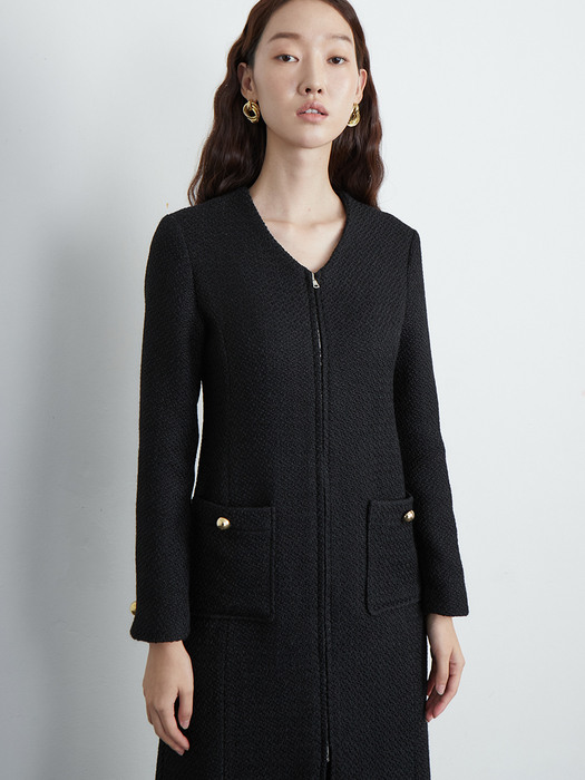 Tweed one-piece coat