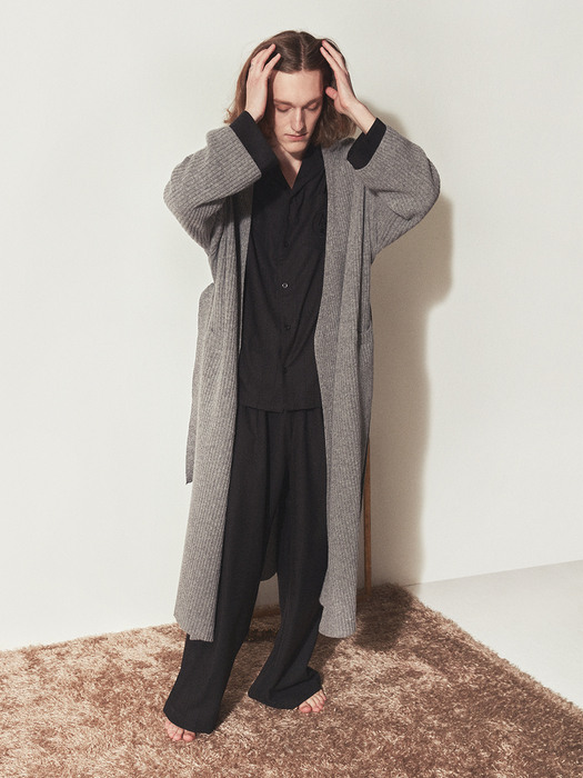 CASHMERE KNIT ROBE COAT_Grey(man)