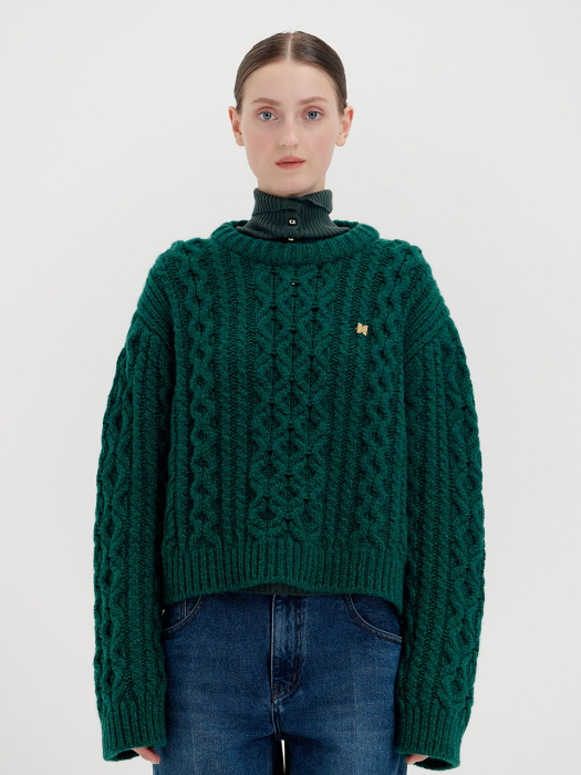 QUELLER Cable-knit Sweater - Green