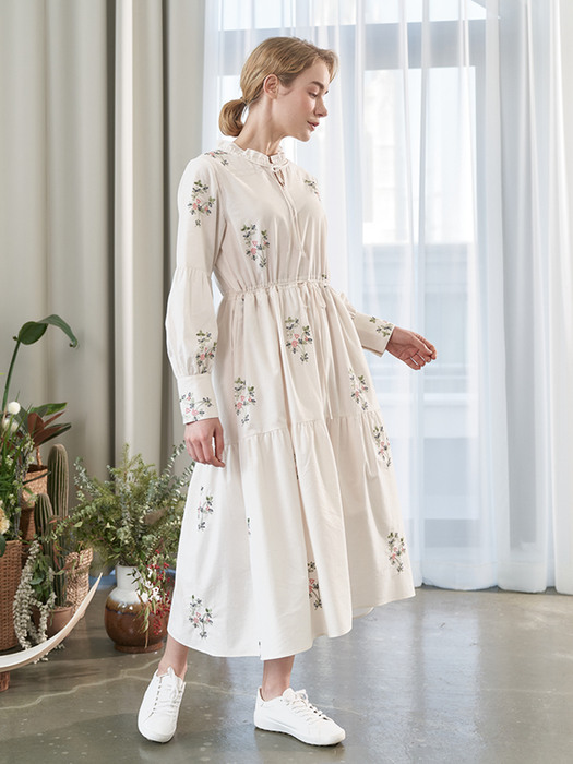 SALLY EMBROIDERED COTTON DRESS