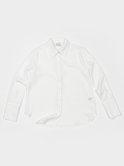 Hidden button blouse-white								