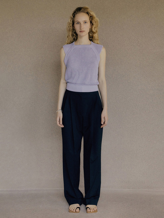 21SS  ICE LINEN SLEEVELESS KNIT - VIOLET