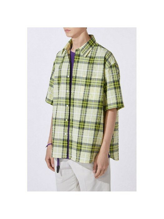 fat-fit 1/2 check shirt_CWSAM20465YGX