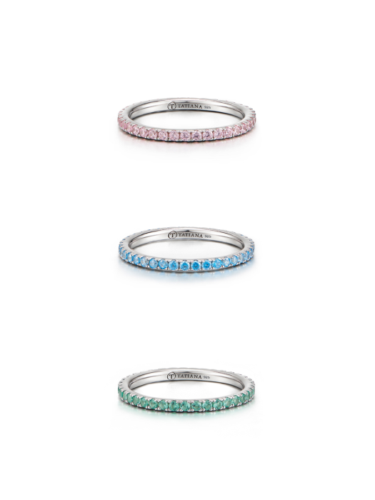 [Silver925]Color Setting Layered Simple Ring_CR0480