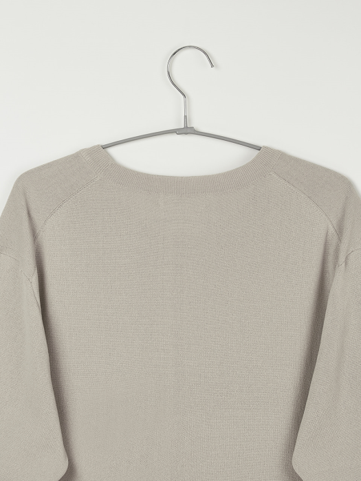 Cutting Crewneck Half Knit (Beige)