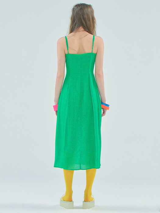 Dot Slip long dress_Green