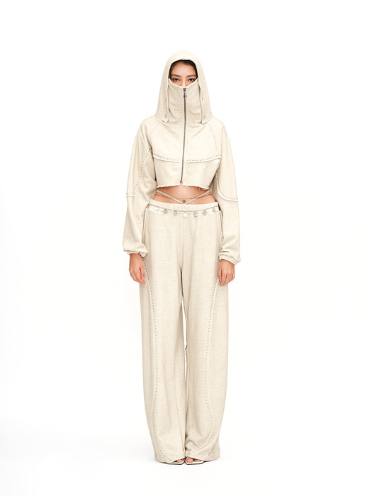 Waist strap sweat pants - Ivory