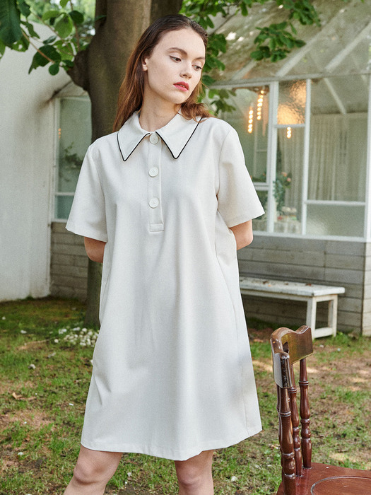 Piping Collar One-piece_Ivory