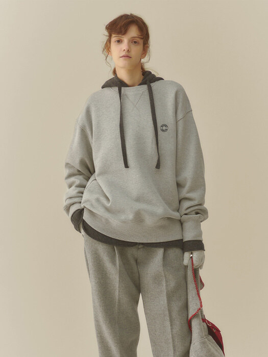 LOGO EMBROIDERY FLUFF SWEATSHIRT GRAY