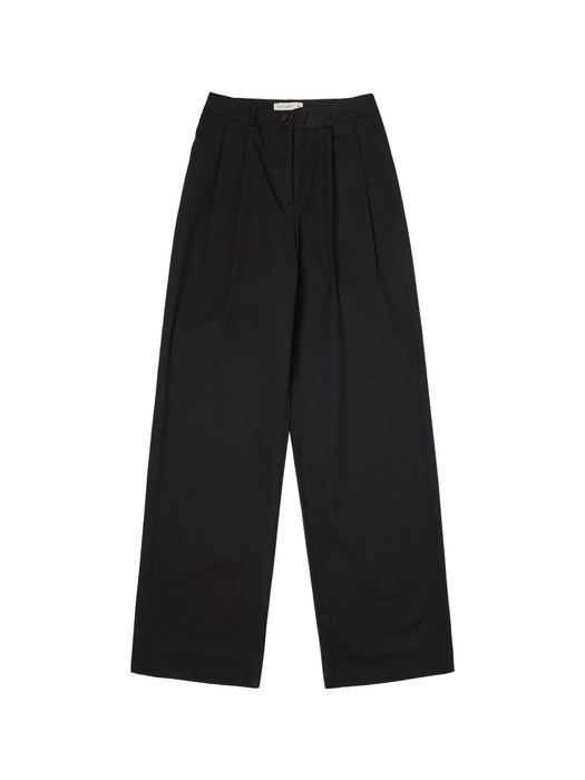 SI PT 7037 Wide Straight-fit Chino Pants_Black