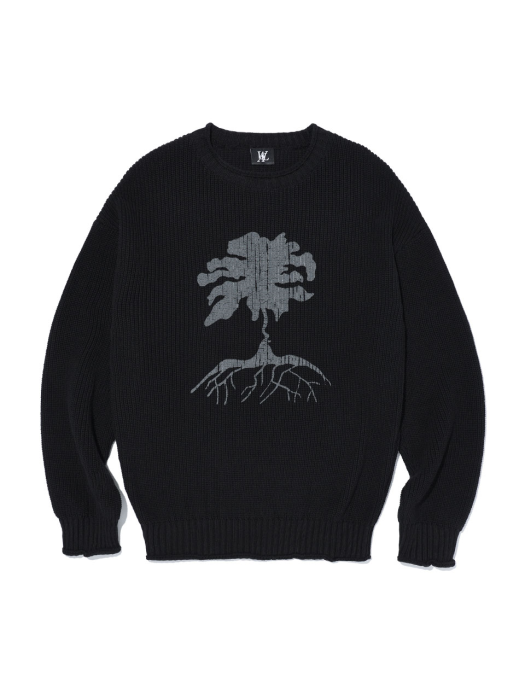 Hope tree crack hachi knitwear - BLACK