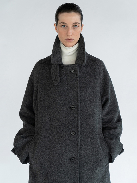 Oversized Raglan Coat / Grey Melange 