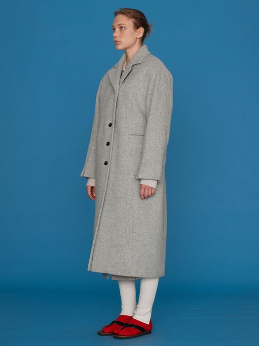 Erika 4-Button Long Coat_L/GREY