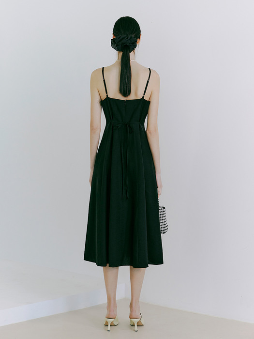 Slip Line Lace Detail Dress, Black