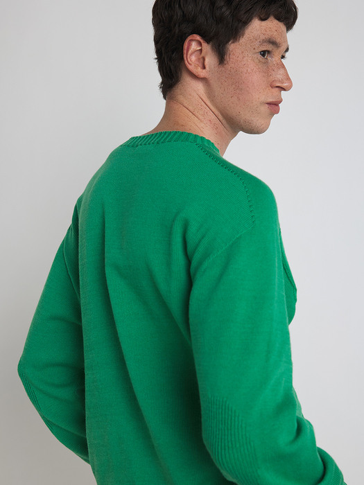 [Men] Bamboo Wholegarment Knit Top (Green)