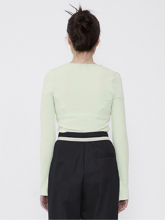 SHOULDER CUT OUT SLEEVES -LIGHT GREEN