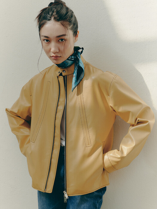 French Marigold Leather jacket-Yellow (Unisex)