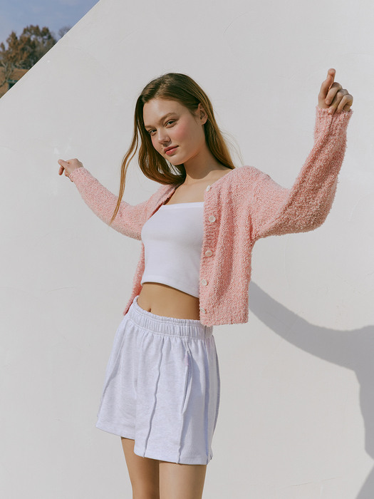 Color Blend Knit Cardigan, Pink