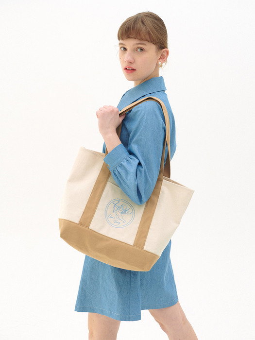 Cupid Embroidery Eco Bag_beige