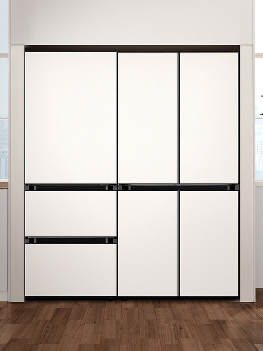 삼성전자 비스포크 키친핏 냉장고&김치냉장고 세트 RF60B91C3AP+RQ33A7402AP 코타화이트 (설치배송/인증점)