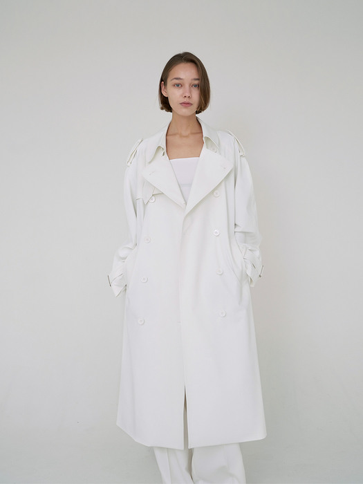 Belted Wrap Trench Coat Ivory