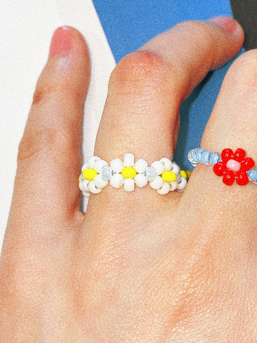 Daisy Flowers Beads Ring 비즈반지