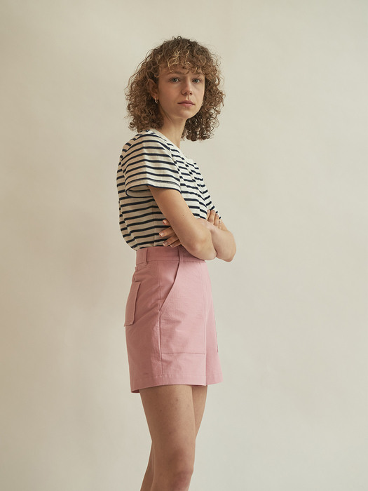Cotton twill shorts (Pink)
