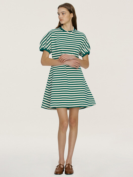 [N]SEHWA Short dress (Green stripe)