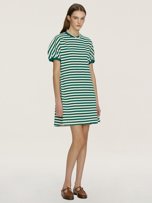 [N]SEHWA Short dress (Green stripe)