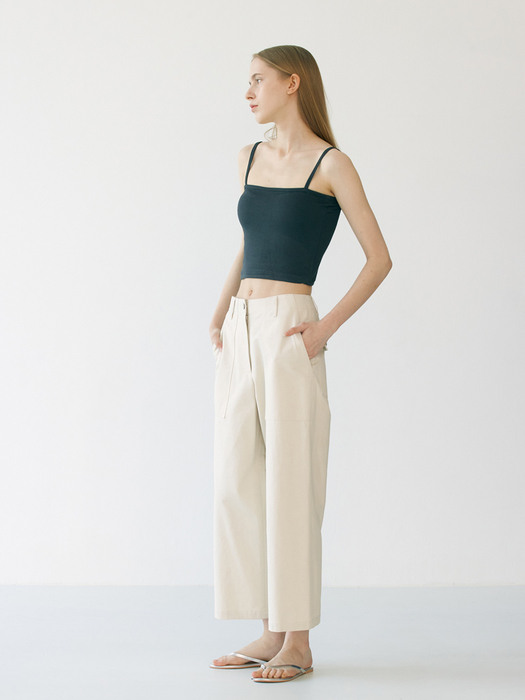 Cotton wide pants (cream)