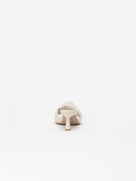 Wrappy Knotted Mules in Wrinkled Ivory