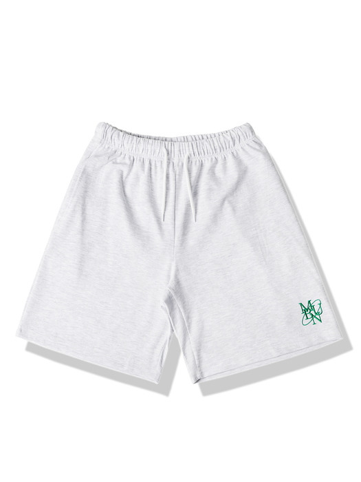 Cool cotton Needlework Short Pants_White melange