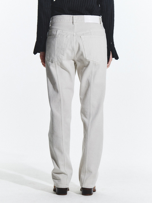 WIDE LINE JEANS DYED LIGHT GREY