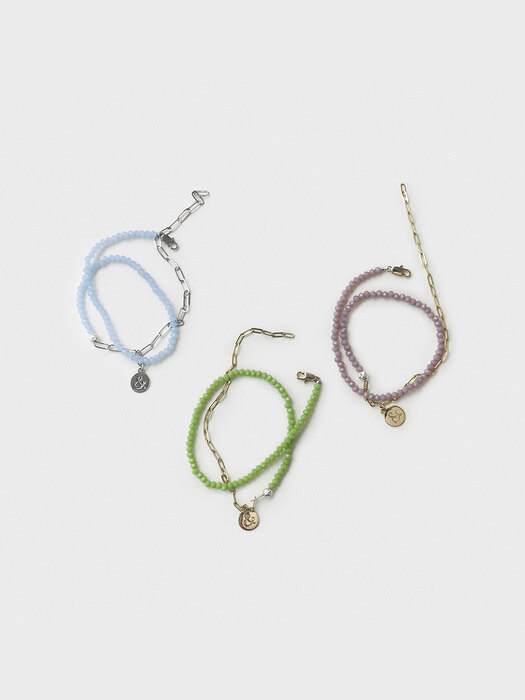 half color bracelet & necklace (3colors)