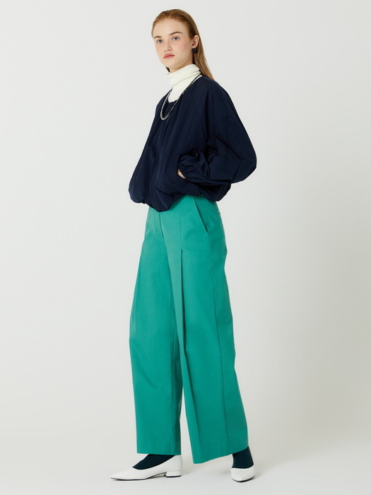 ONE TUCK COLOR COTTON PANTS(GREEN)