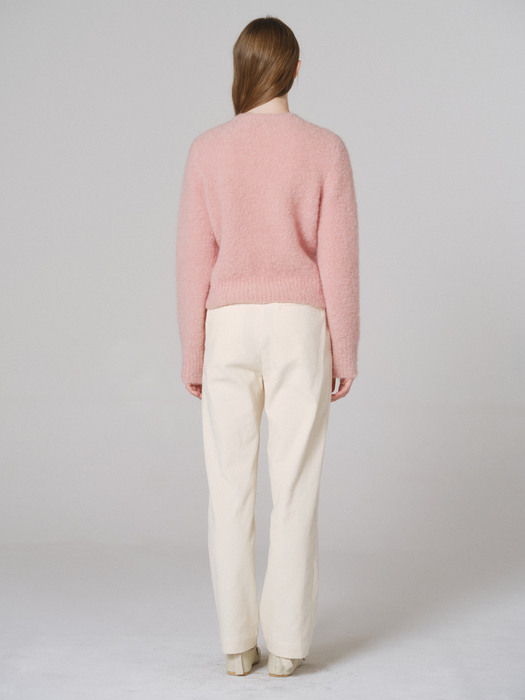 Boucle round sweater (pink)