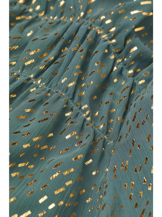 크링클 시폰 드레스 터쿼이스/패턴 1031994005