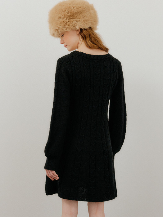 monts 1548 twisted knit dress (black)