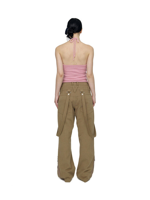 DOUBLE WAIST OVERALL PANTS / BEIGE