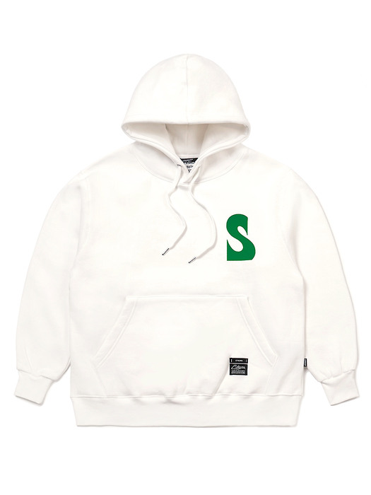 22 LETTER HORN HEAVY SWEAT HOODIE WHITE IVORY