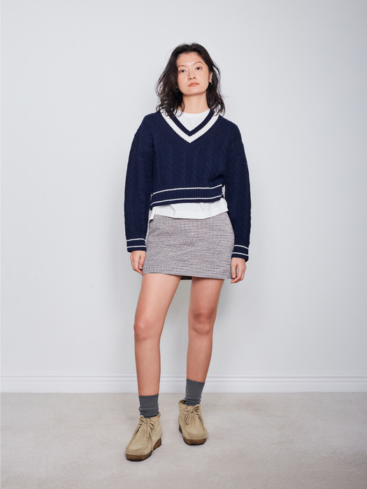 Academic Knit Top - Navy