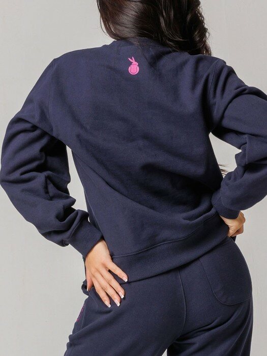 classic clever EMBLEM Embroidered Sweatshirt_NAVY