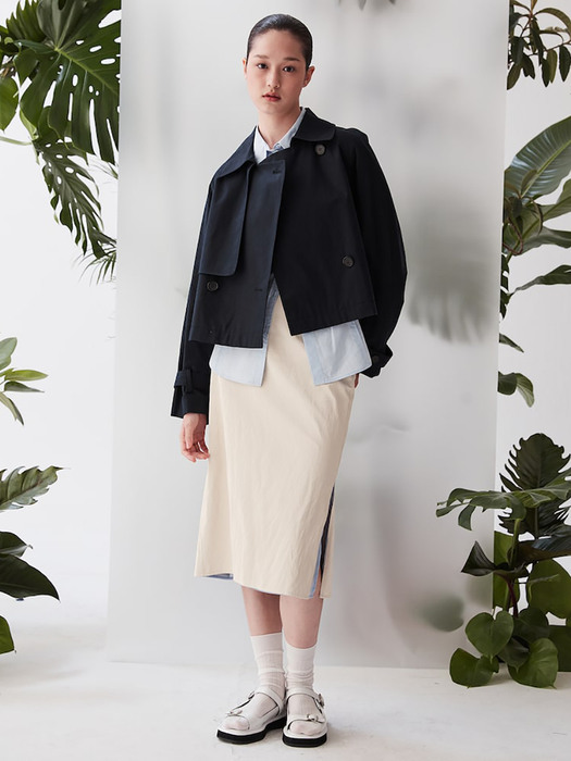 Signature Button Point Short Trench  Navy (KE3239M01R)