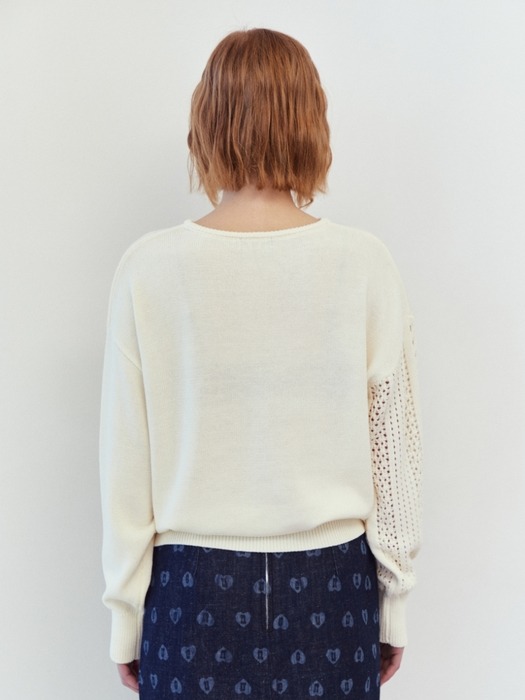 relaxed fit sweater - ivory