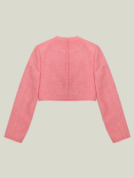 Nuon Tweed Crop Jacket_Pink