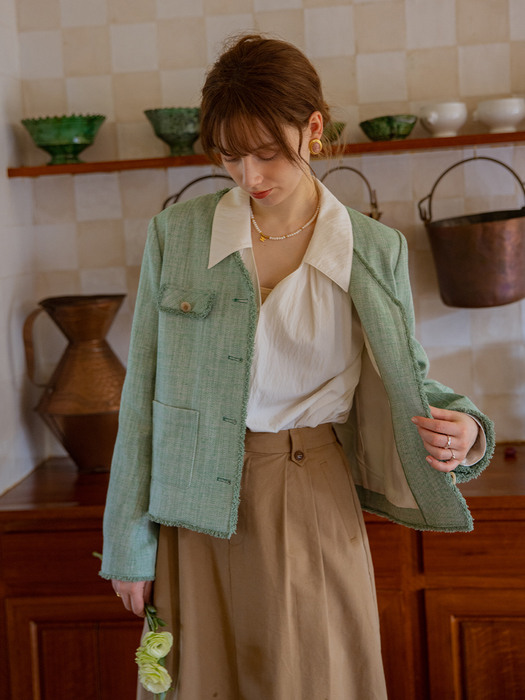 ODELIA classic jacket_smoke green