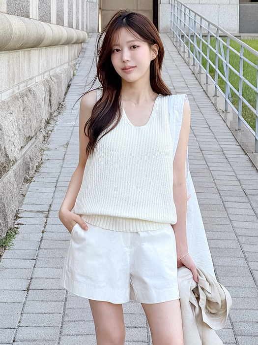 SIPT7067 chino short pants_White
