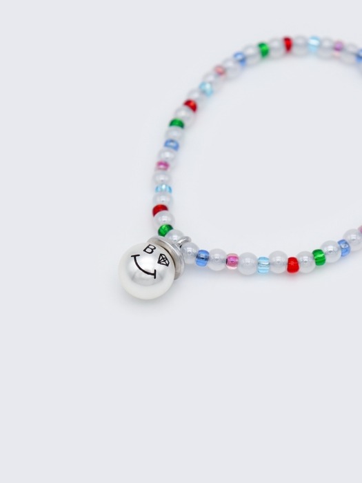 Smile pearl pendant color beads Bracelet 스마일 진주 팬던트 컬러 비즈 팔찌