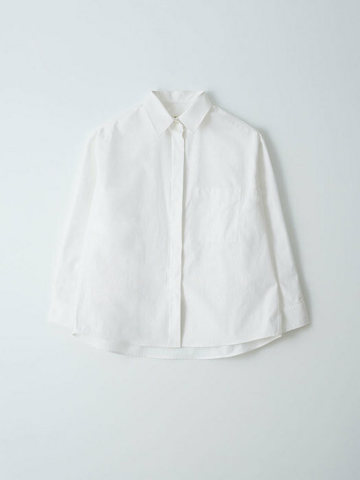Hidden Button Shirt / White