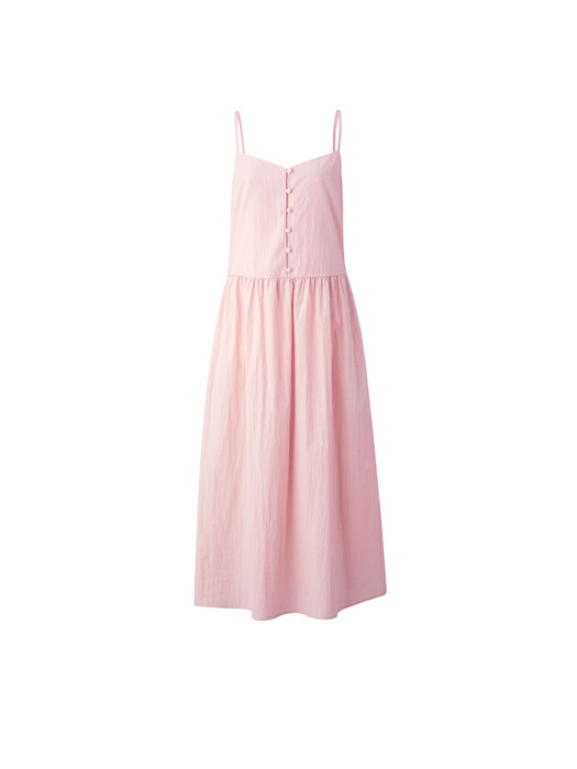 Cover button layered dress - Baby pink